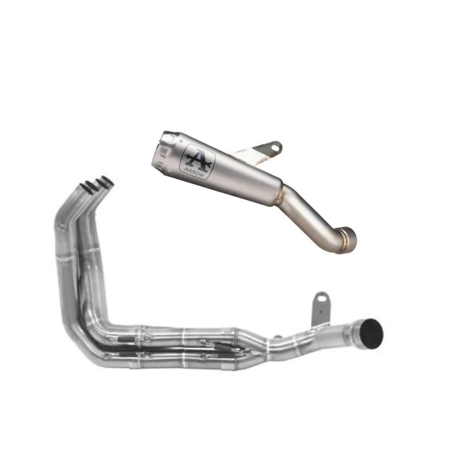 Kawasaki Z900E 2017-2018 Arrow Racing collector and slip-on exhaust by Bill's Exhausts, shown in the image.