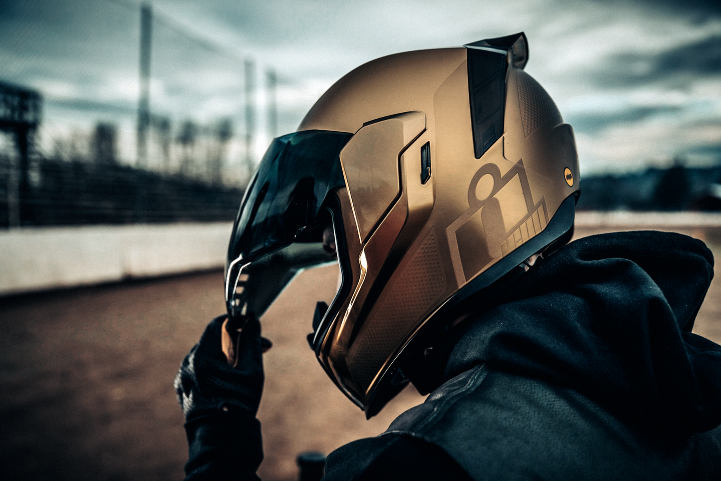 ICON Airflite™ helmet in jewel gold with MIPS® safety system, small size, featuring a sleek aerodynamic design.