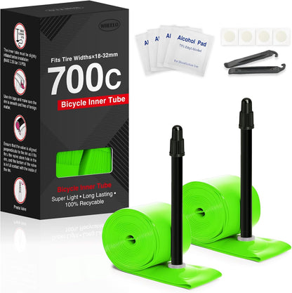Hycline 700C bike tube for road bikes, 18C-32C, lightweight and durable, shown in the image with packaging and valve details.