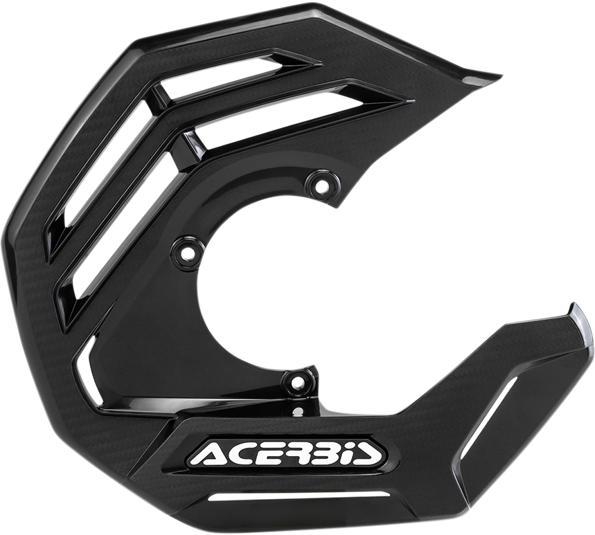 Black Acerbis X-Future disc cover for motorcycle brake system, designed for durability and sleek appearance.