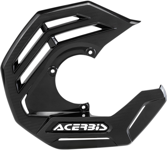 Black Acerbis X-Future disc cover for motorcycle brake system, designed for durability and sleek appearance.