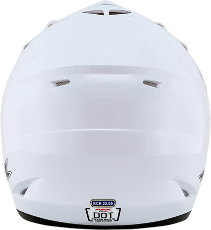 White AFX FX-17 helmet in small size with clear visor and aerodynamic design, shown from a front angle.
