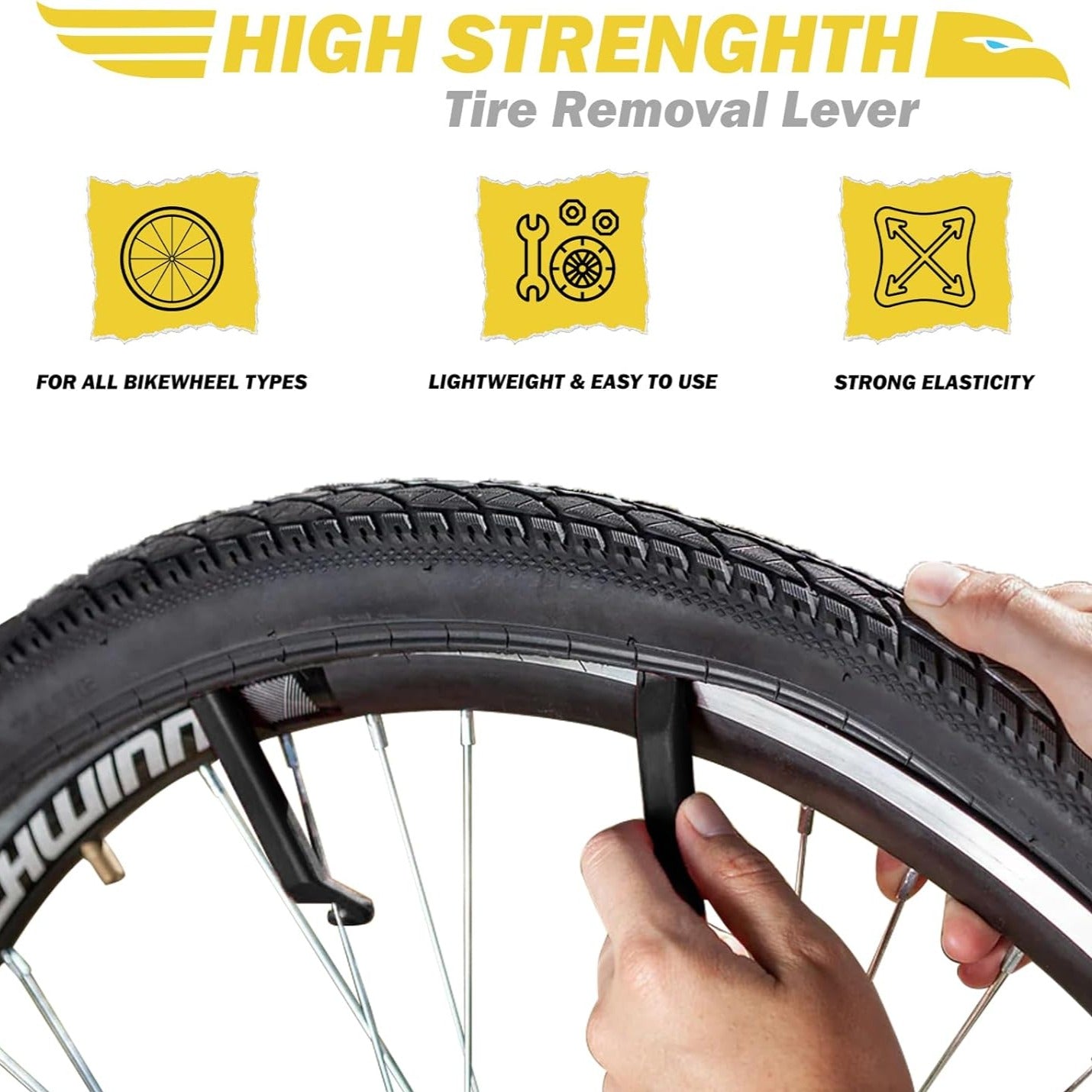 Hycline bike tube set with 20, 24, 26, 27.5, and 29-inch tubes for mountain and road bikes, showing various sizes and packaging.