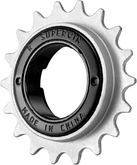 Hycline 18T single speed bike freewheel for bicycles, showing the metal gear with teeth for smooth cycling and easy installation