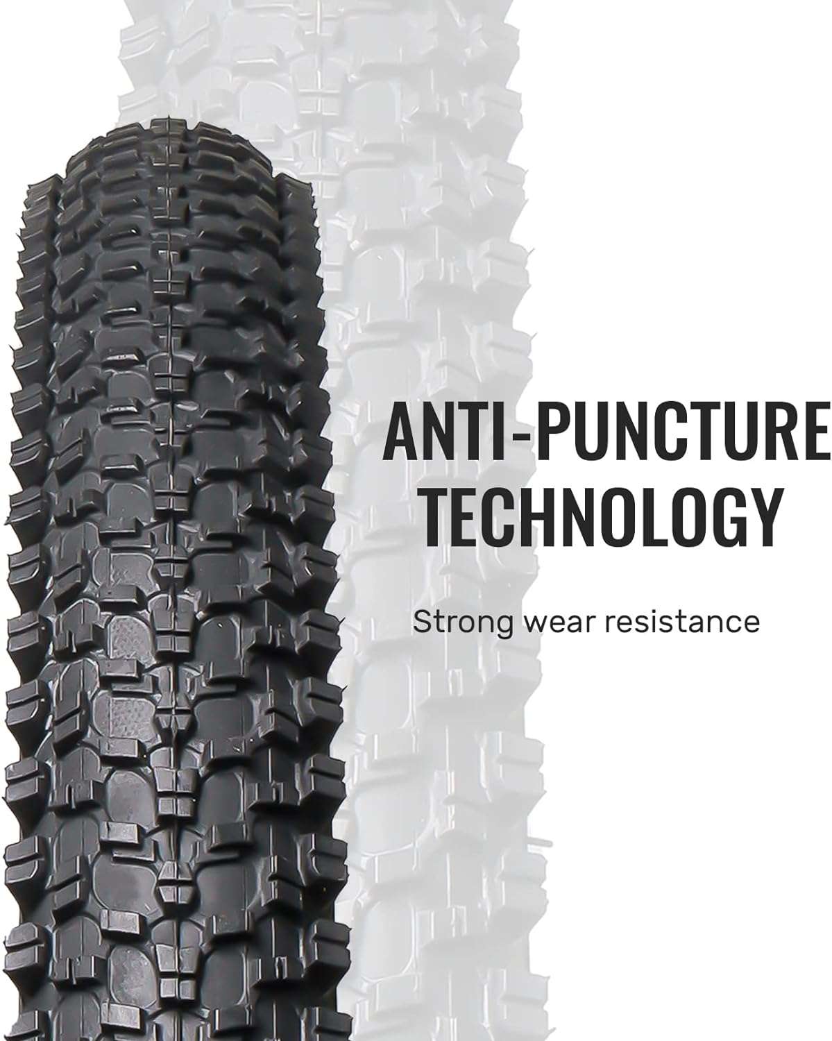Hycline Mountain Series mountain bike tire in 20, 24, 26, or 27.5 inch size, featuring rugged tread for off-road riding.