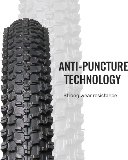 Hycline Mountain Series mountain bike tire in 20, 24, 26, or 27.5 inch size, featuring rugged tread for off-road riding.