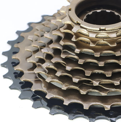 Hycline 9-speed 13-32T bicycle freewheel with metal sprockets, compatible with various bike models for smooth gear shifting