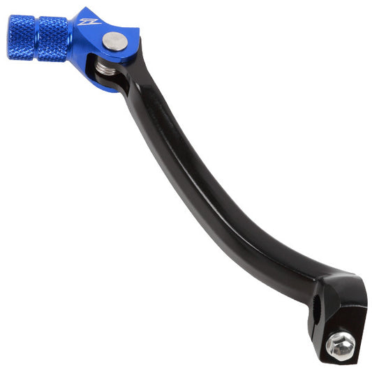 ZETA forged aluminum Yamaha shift lever, 10mm longer, durable construction, with black finish and textured grip.