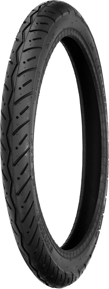 Shinko Tire 714 Series front or rear moped tire, 2.25x16 size, OEM replacement with tread pattern and sidewall details.