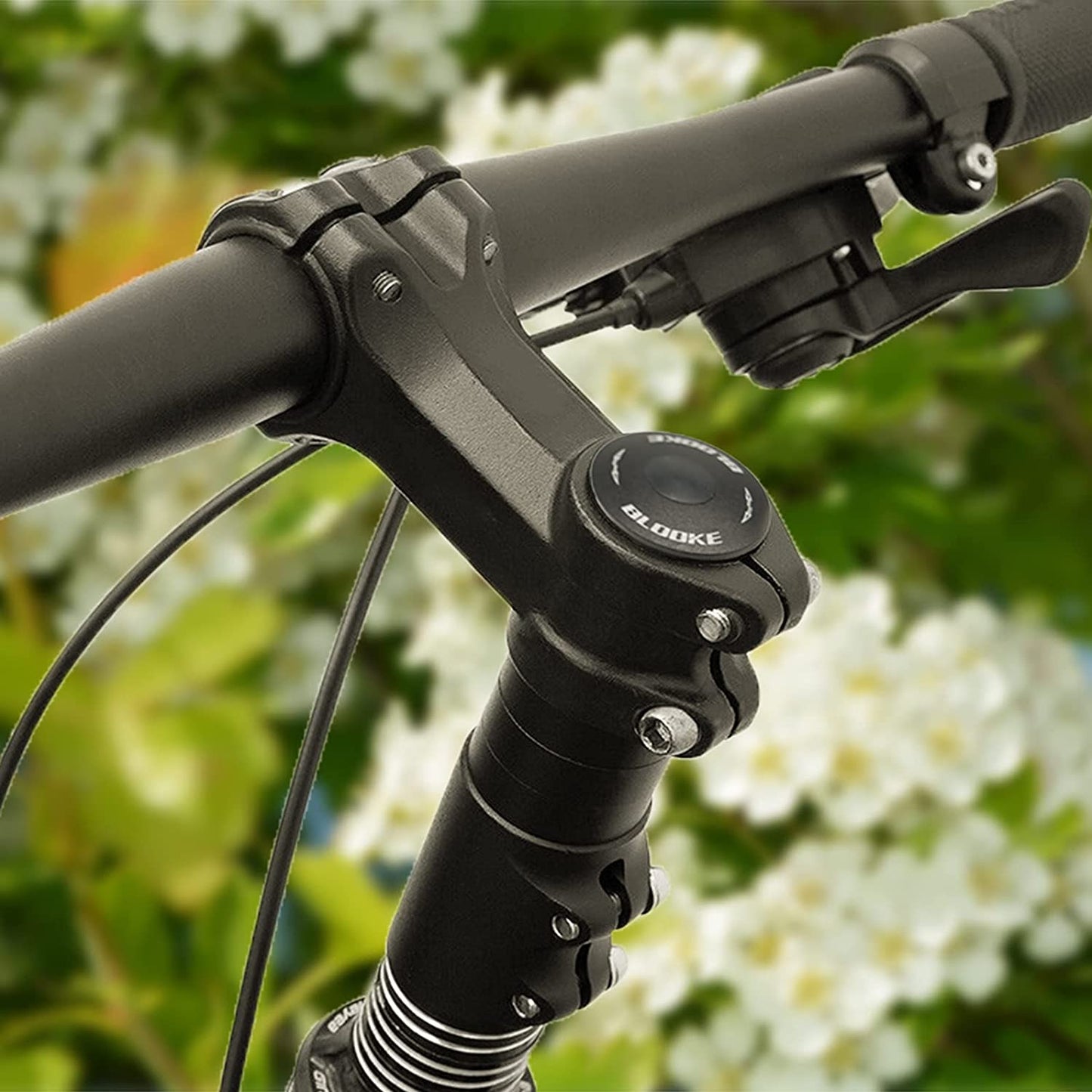 Hycline bicycle handlebar stem riser extending bike fork stem for improved comfort and control.