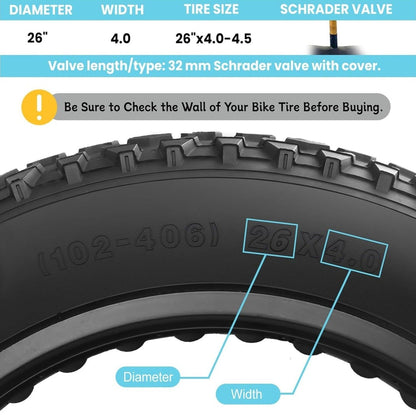 Fat Tire Tube - 20”×4" / 26"×4" - Howling Moto