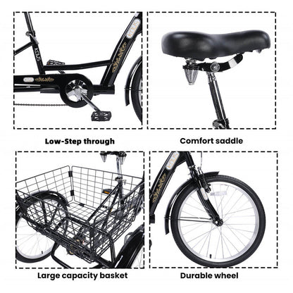 Hycline Knus KT03 26-inch adult tricycle with a sturdy frame, three wheels, and comfortable seating for adult riders.