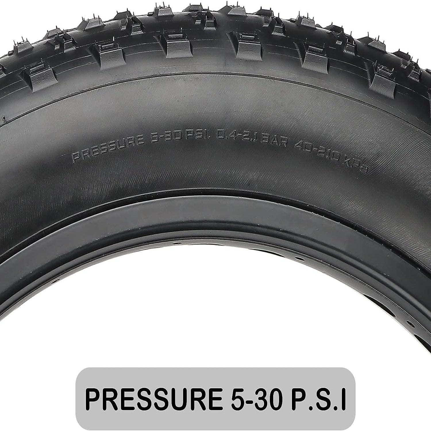 Hycline Tumble e-bike and fat bike tire with rugged tread for off-road cycling, shown in side view.
