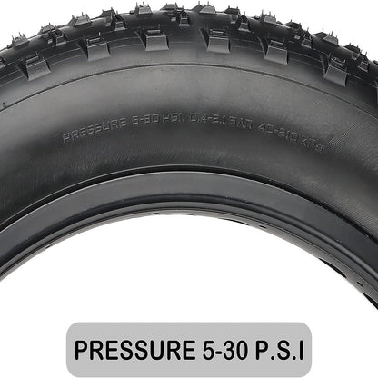 Hycline Tumble e-bike and fat bike tire with rugged tread for off-road cycling, shown in side view.
