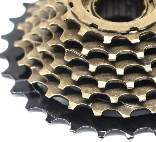 Hycline 7-speed 14-28T bike freewheel with metal cogs and black body, suitable for bicycle cassette and freewheel replacement