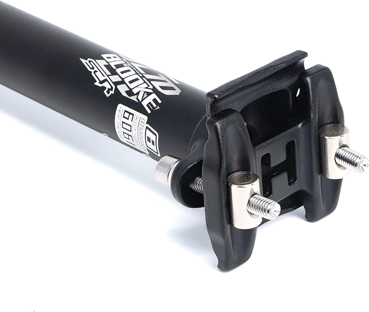 Hycline aluminum alloy bicycle seatpost adjustable 25.4/27.2 x 400mm for mountain or road bikes, with secure clamp and smooth finish.