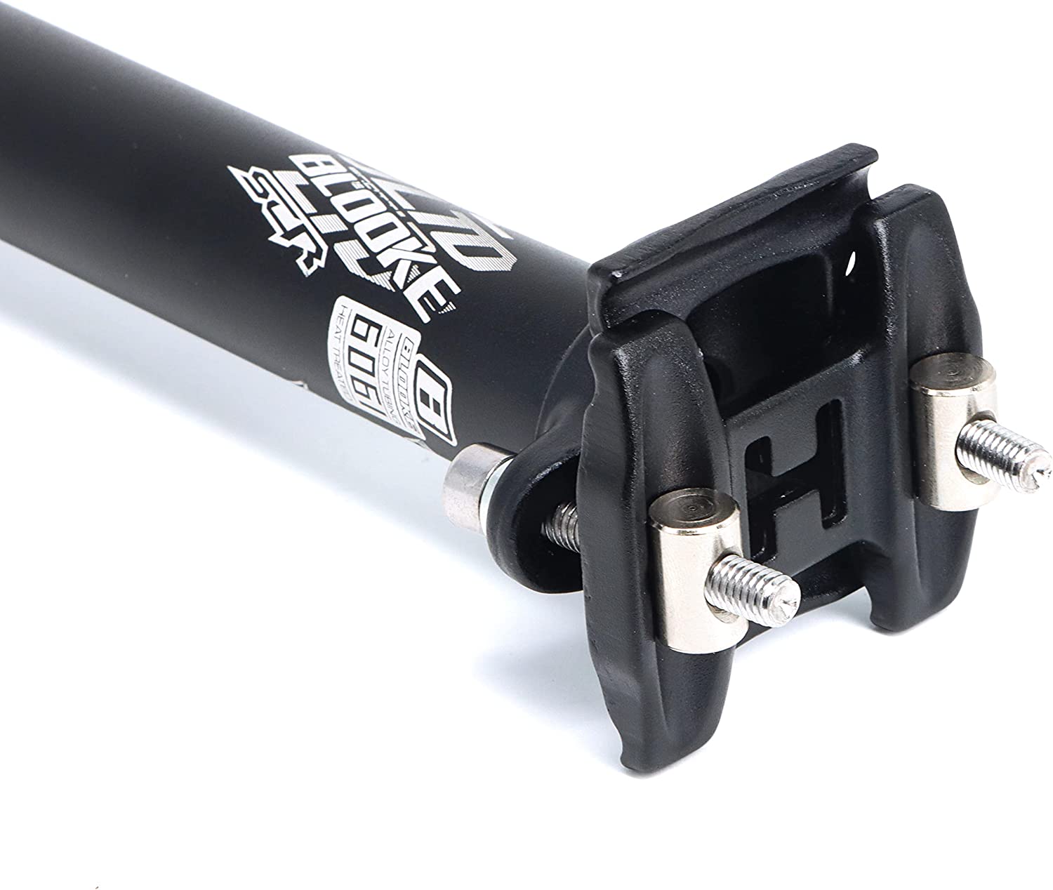 Hycline aluminum alloy bicycle seatpost adjustable 25.4/27.2 x 400mm for mountain or road bikes, with secure clamp and smooth finish.