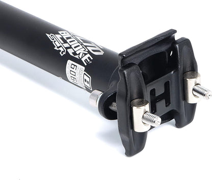 Hycline aluminum alloy bicycle seatpost adjustable 25.4/27.2 x 400mm for mountain or road bikes, with secure clamp and smooth finish.