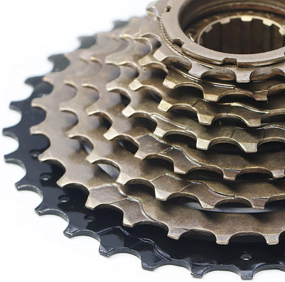 Hycline bicycle freewheel for 6-9 speed bikes, featuring 14-28T, 14-34T, or 13-32T gear options on a silver freewheel body.
