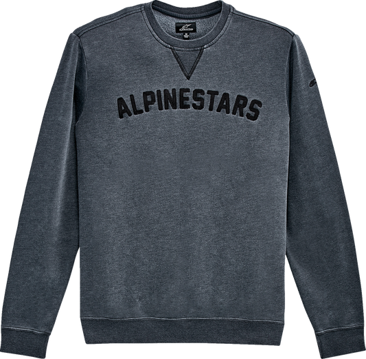Black ALPINESTARS Soph Crew Fleece hoodie in medium, featuring a soft fabric and classic fit, displayed on a plain background.