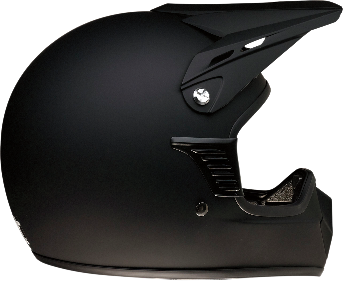 Z1R Child Rise Helmet in flat black, size L/XL, with aerodynamic design and adjustable straps, shown from front view.