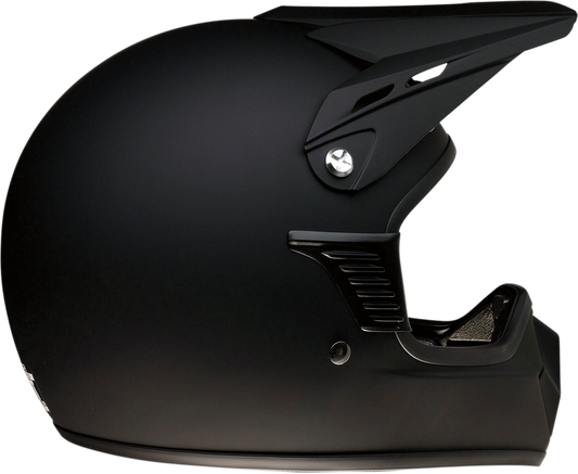 Z1R Child Rise Helmet in flat black, size L/XL, with aerodynamic design and adjustable straps, shown from front view.