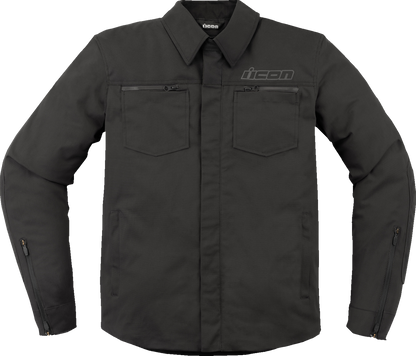 Bill's Exhausts ICON Upstate Canvas CE Jacket in black, 3XL, showcasing durable fabric, front zipper, and stylish design.