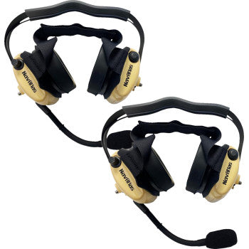 Bill's Exhausts NAVATLAS 2-Seat Intercom/Radio and Headset Kit in beige, designed for communication in vehicles.