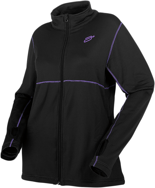 Black ARCTIVA Women's Insulator Mid-Weight Fleece jacket in XS, shown hanging with front view and zipper details.