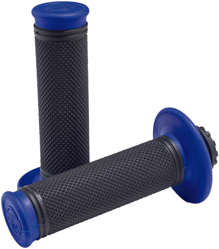 Bill's Exhausts ProTaper Pro Series Clamp On Full Diamond Blue/Black motorcycle handlebar grip clamp.