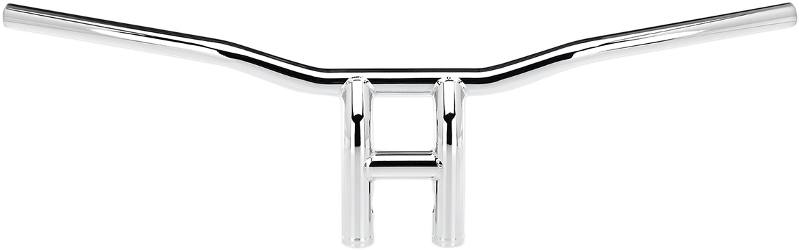 Chrome BILTWELL Tyson XL Pullback Handlebars for motorcycles, 8-inch width, featuring a classic handlebar design.