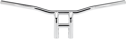 Chrome BILTWELL Tyson XL Pullback Handlebars for motorcycles, 8-inch width, featuring a classic handlebar design.