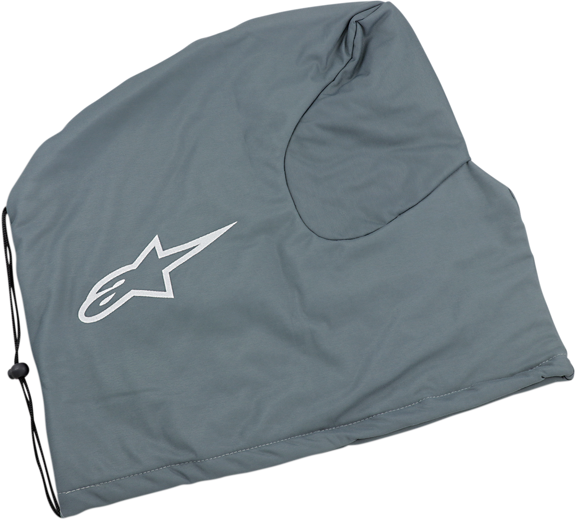 Gray Bill's Exhausts helmet bag for ALPINESTARS helmets, softside design, S-M8 size, with adjustable strap and durable material.