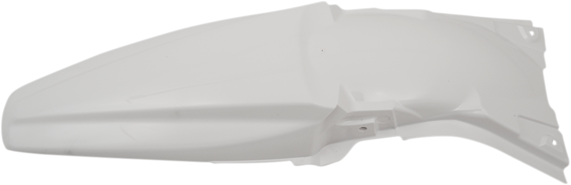 White Acerbis rear fender for motorcycle, made of durable body material, designed to fit various bike models.