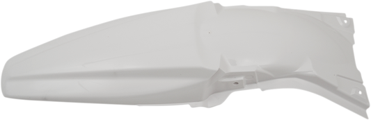 White Acerbis rear fender for motorcycle, made of durable body material, designed to fit various bike models.