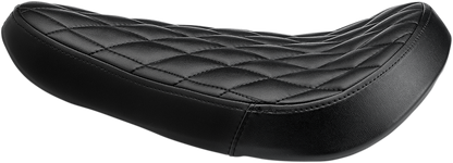 Black BILTWELL Midline Seat Diamond style, motorcycle seat with sleek design and durable construction, suitable for custom bikes.