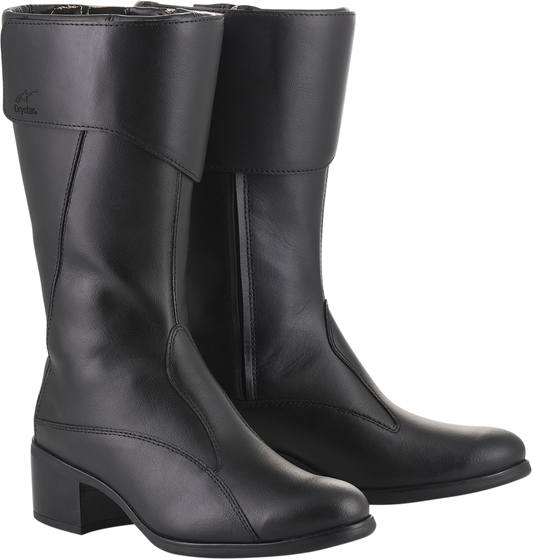 Black Alpinstars Vika v2 waterproof women's boots, US 5.5 / EU 36, with sturdy design and waterproof features.