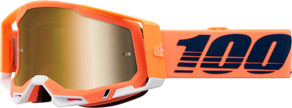 100% Racecraft 2 Goggles - Coral - True Gold Mirror 50010-00018 - Howling Moto