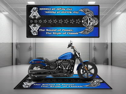 MPM Motorcycle Mat for Cruiser Motorcycle "The Sound of Power" - MM7304 - Howling Moto