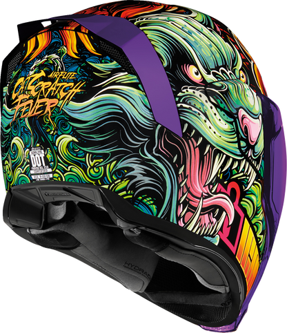 Bill's Exhausts ICON Airflite™ Helmet CSF23 in blue, 2XL, showing the aerodynamic helmet design with vents and branding.