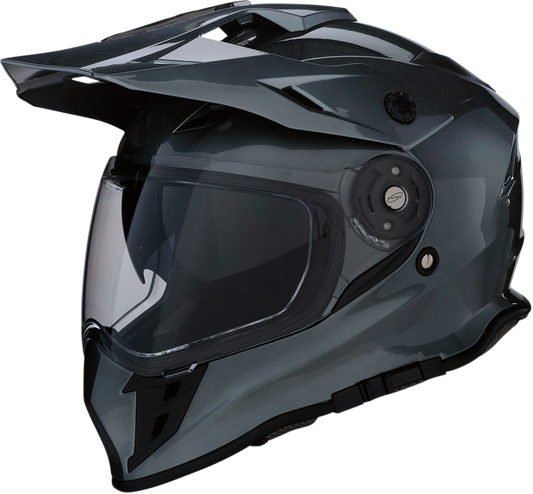 Z1R Z1R Range dual sport helmet in dark silver, large size, with aerodynamic design and secure chin strap.