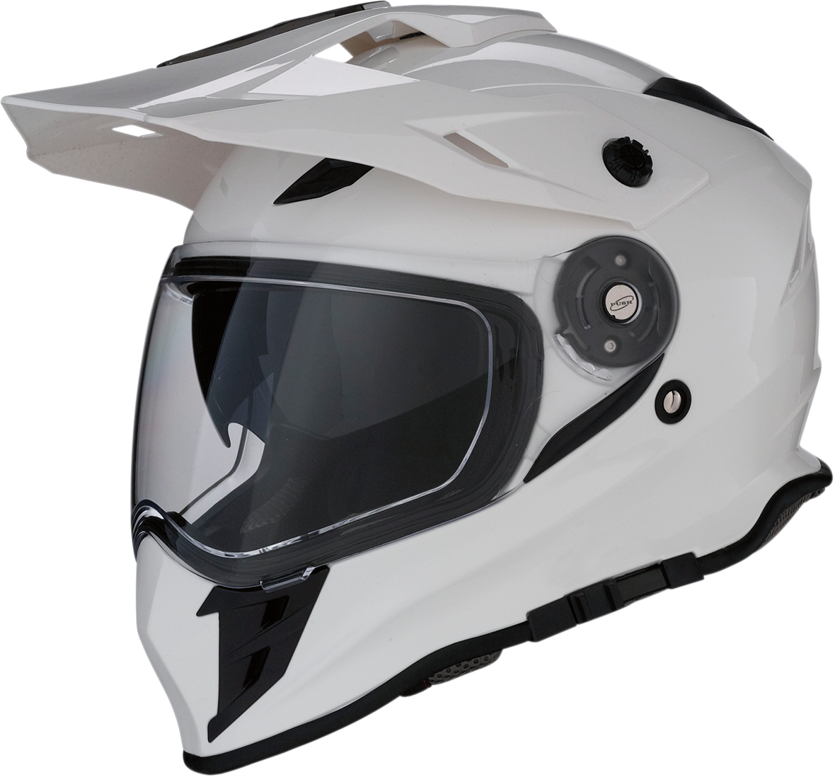 White Z1R Range Dual Sport helmet in XS size, front view showing visor and ventilation features.