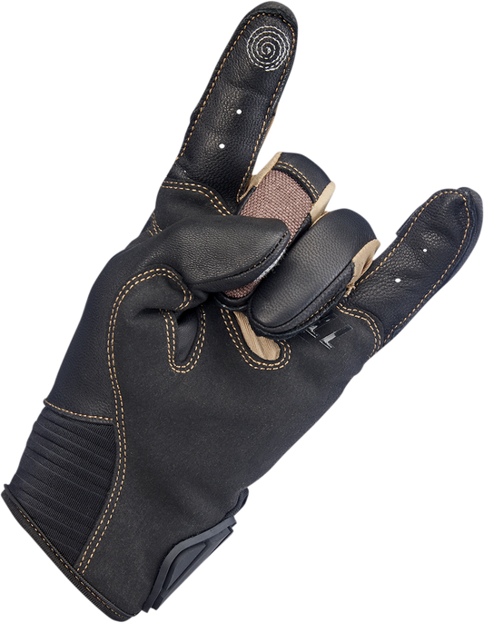 Bill's Exhausts BILTWELL Bridgeport Gloves in chocolate, 2XL, showcasing durable leather gloves with reinforced stitching.