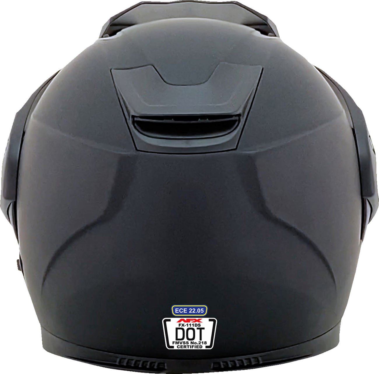 Matte black AFX FX-111DS motorcycle helmet in medium size, featuring a sleek design and protective visor.