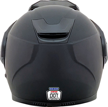 Matte black AFX FX-111DS motorcycle helmet in medium size, featuring a sleek design and protective visor.