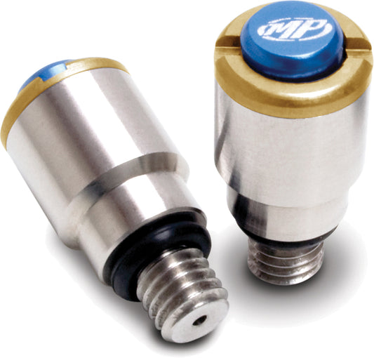 Motion Pro Micro Fork Bleeder for Showa forks, part #11-0089, shown attached to motorcycle fork with detailed components.