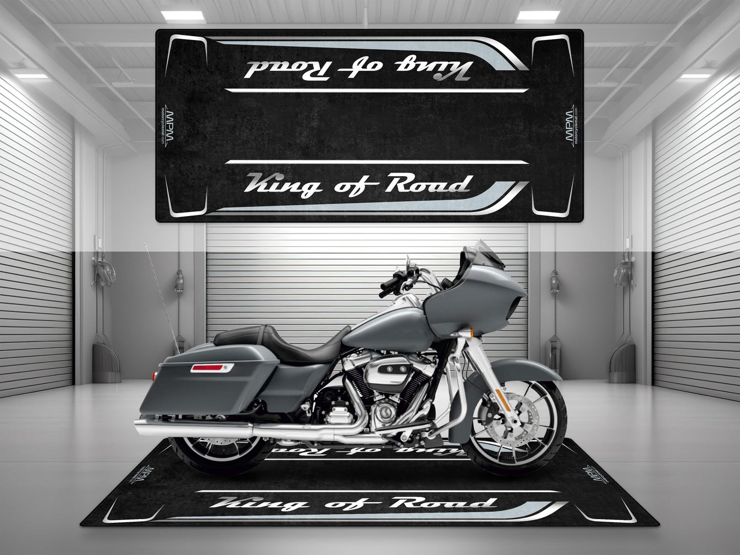 Motorcycle Mat for Cruiser Motorcycle "King of Road" - MM7342 - Howling Moto