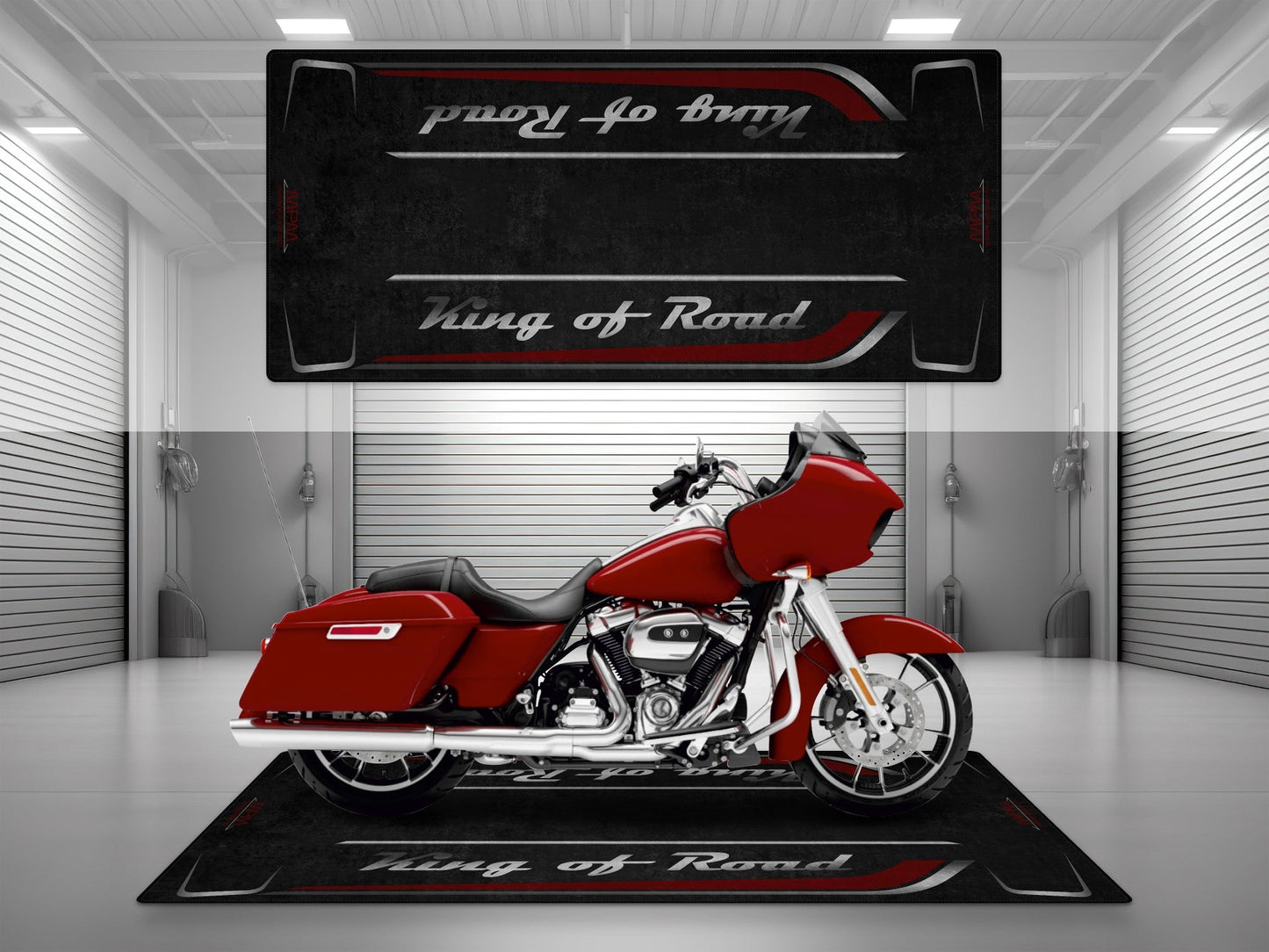 Motorcycle Mat for Cruiser Motorcycle "King of Road" - MM7342 - Howling Moto
