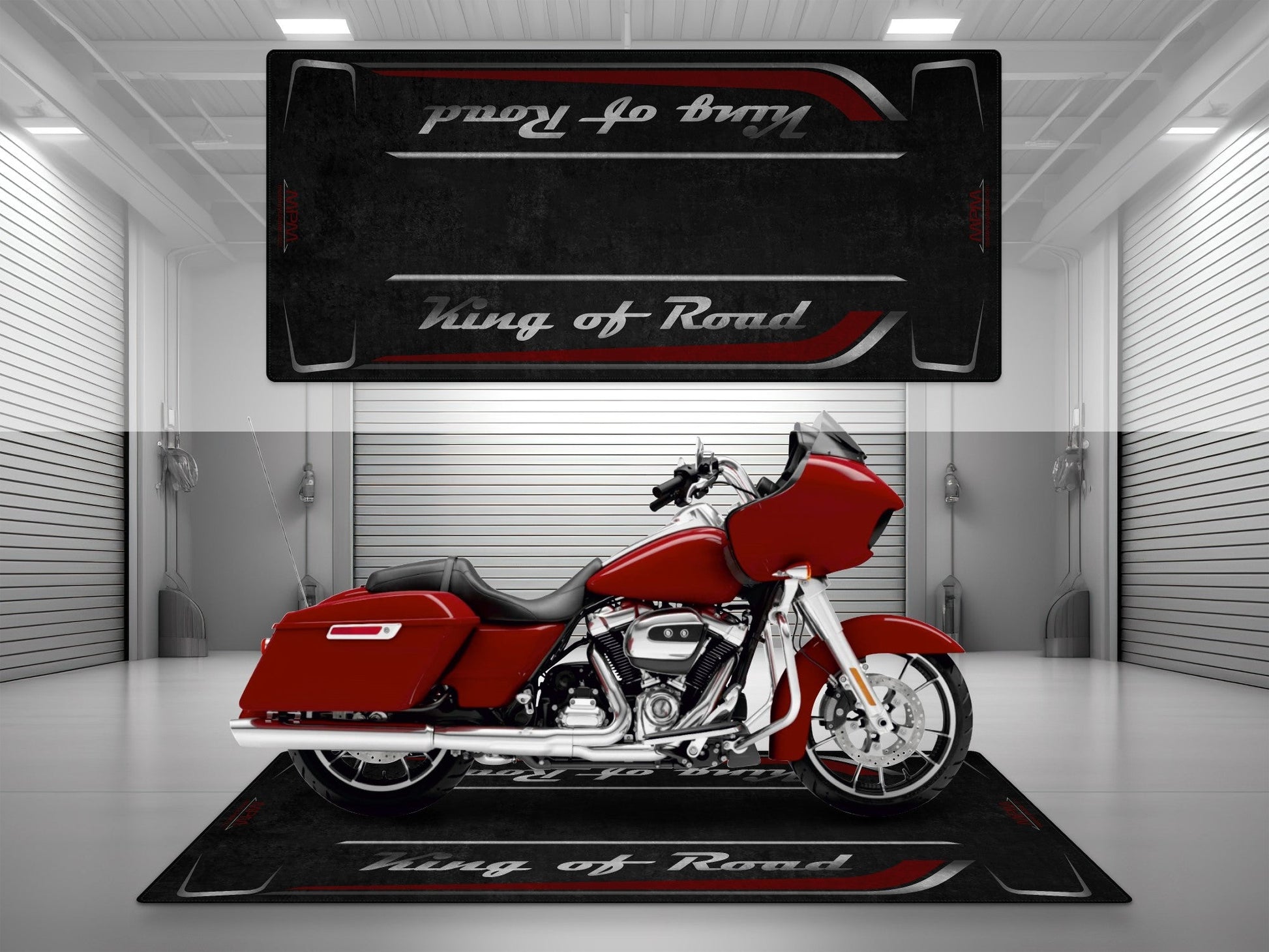 Motorcycle Mat for Cruiser Motorcycle "King of Road" - MM7342 - Howling Moto
