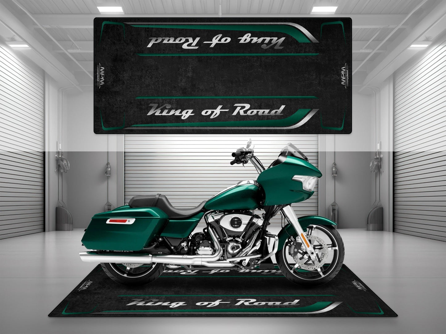 Motorcycle Mat for Cruiser Motorcycle "King of Road" - MM7342 - Howling Moto